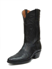 Black Jack BK405-64 Mens Ranch Hand Western Boots Black front and side view. If you need any assistance with this item or the purchase of this item please call us at five six one seven four eight eight eight zero one Monday through Saturday 10:00a.m EST to 8:00 p.m EST