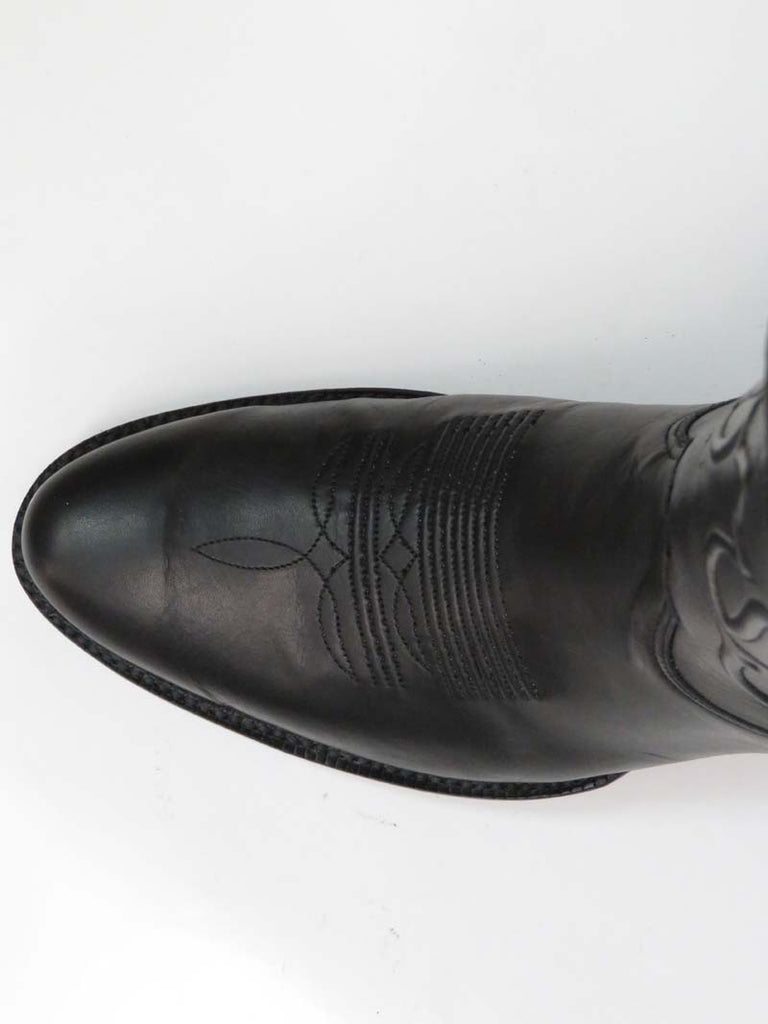 Black Jack BK405-64 Mens Ranch Hand Western Boots Black front and side view. If you need any assistance with this item or the purchase of this item please call us at five six one seven four eight eight eight zero one Monday through Saturday 10:00a.m EST to 8:00 p.m EST