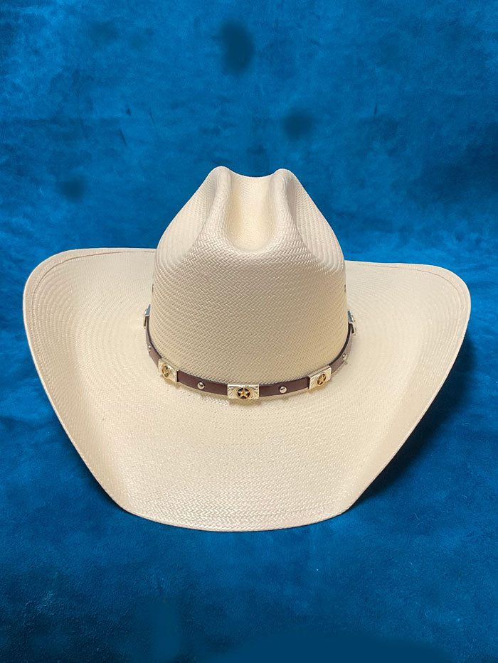 Larry Mahan MS2442ALAL 10X Alamo Straw Hat Ivory side / front view. If you need any assistance with this item or the purchase of this item please call us at five six one seven four eight eight eight zero one Monday through Saturday 10:00a.m EST to 8:00 p.m EST