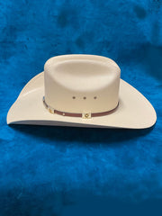 Larry Mahan MS2442ALAL 10X Alamo Straw Hat Ivory side view. If you need any assistance with this item or the purchase of this item please call us at five six one seven four eight eight eight zero one Monday through Saturday 10:00a.m EST to 8:00 p.m EST