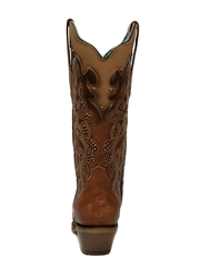 Corral Z5088 Ladies Embroidery And Studs Overlay Snip Toe Boots Tan back view. If you need any assistance with this item or the purchase of this item please call us at five six one seven four eight eight eight zero one Monday through Saturday 10:00a.m EST to 8:00 p.m EST
