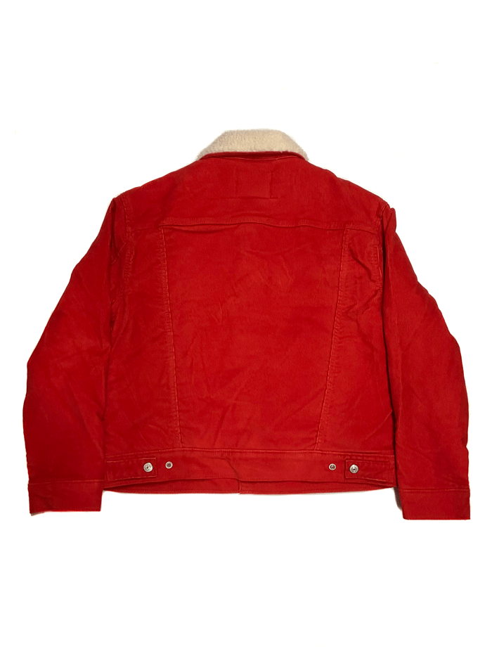Red corduroy 2025 jacket sherpa