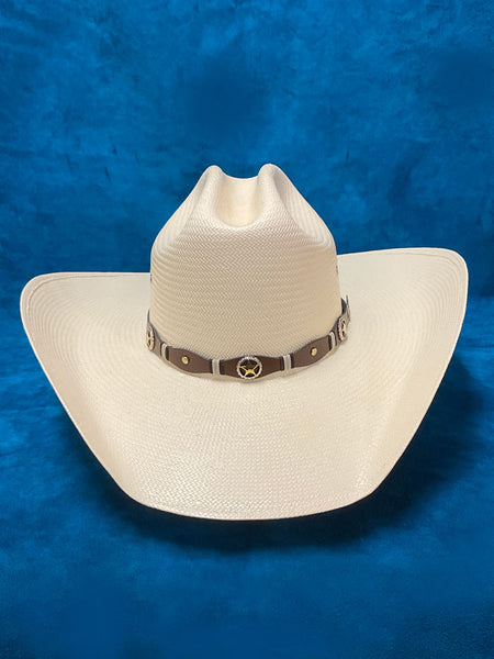 Larry Mahan MS2442OPLX 10X OPLIN Straw Hat Ivory front view. If you need any assistance with this item or the purchase of this item please call us at five six one seven four eight eight eight zero one Monday through Saturday 10:00a.m EST to 8:00 p.m EST