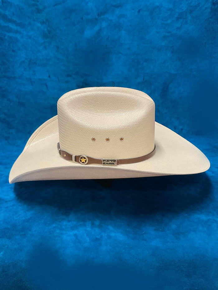 Larry Mahan MS2442OPLX 10X OPLIN Straw Hat Ivory side / front view. If you need any assistance with this item or the purchase of this item please call us at five six one seven four eight eight eight zero one Monday through Saturday 10:00a.m EST to 8:00 p.m EST