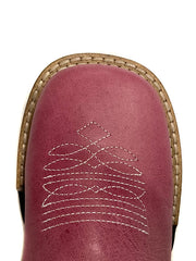 Roper 09-018-0911-3083 Kids Monterey Burnished Leather Boot Pink toe view. If you need any assistance with this item or the purchase of this item please call us at five six one seven four eight eight eight zero one Monday through Saturday 10:00a.m EST to 8:00 p.m EST