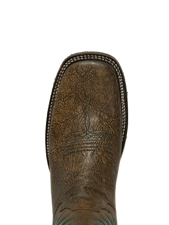 Circle G L5722 Ladies Embroidery Wide Square Toe Rubber Sole Boot Peanut front and side view. If you need any assistance with this item or the purchase of this item please call us at five six one seven four eight eight eight zero one Monday through Saturday 10:00a.m EST to 8:00 p.m EST