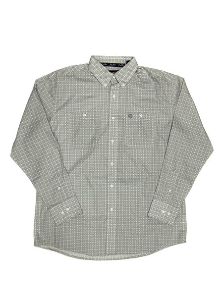 Wrangler 112324885 George Strait Collection Long Sleeve Shirt Grey front view. If you need any assistance with this item or the purchase of this item please call us at five six one seven four eight eight eight zero one Monday through Saturday 10:00a.m EST to 8:00 p.m EST