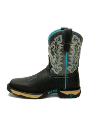 Corral W5000 Ladies Farm & Ranch Square Toe Work Boot Black side view. If you need any assistance with this item or the purchase of this item please call us at five six one seven four eight eight eight zero one Monday through Saturday 10:00a.m EST to 8:00 p.m EST