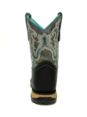 Corral W5000 Ladies Farm & Ranch Square Toe Work Boot Black back view. If you need any assistance with this item or the purchase of this item please call us at five six one seven four eight eight eight zero one Monday through Saturday 10:00a.m EST to 8:00 p.m EST