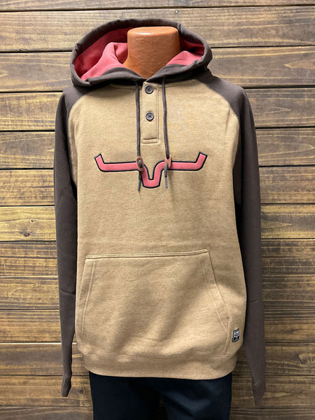 Kimes Ranch BLAZE 2 Mens Hoodie Brown front view. If you need any assistance with this item or the purchase of this item please call us at five six one seven four eight eight eight zero one Monday through Saturday 10:00a.m EST to 8:00 p.m EST