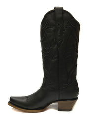 Corral Z5072 Ladies Matching Stiching Pattern & Inlay Boot Black side view. If you need any assistance with this item or the purchase of this item please call us at five six one seven four eight eight eight zero one Monday through Saturday 10:00a.m EST to 8:00 p.m EST