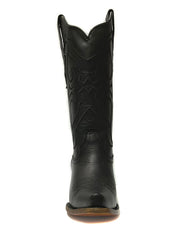 Corral Z5072 Ladies Matching Stiching Pattern & Inlay Boot Black front view. If you need any assistance with this item or the purchase of this item please call us at five six one seven four eight eight eight zero one Monday through Saturday 10:00a.m EST to 8:00 p.m EST