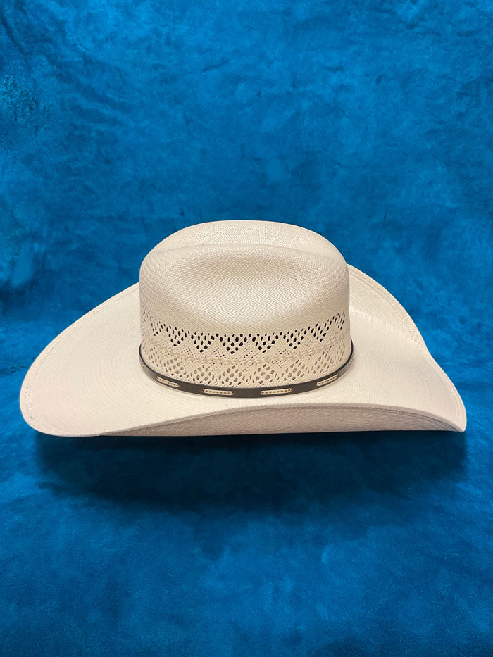 Larry Mahan MSP430BUHX 10X BUCKHORN Straw Hat Ivory side / view. If you need any assistance with this item or the purchase of this item please call us at five six one seven four eight eight eight zero one Monday through Saturday 10:00a.m EST to 8:00 p.m EST