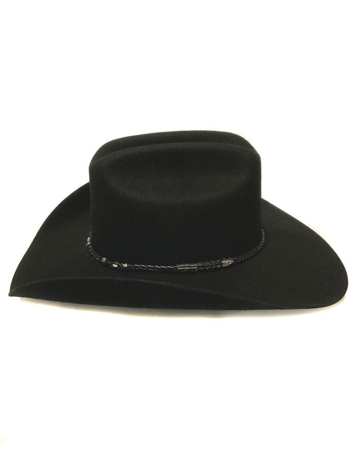 Bullhide GHOLSON 4X 0805BL Felt Western Hat Black side and front view. If you need any assistance with this item or the purchase of this item please call us at five six one seven four eight eight eight zero one Monday through Saturday 10:00a.m EST to 8:00 p.m EST