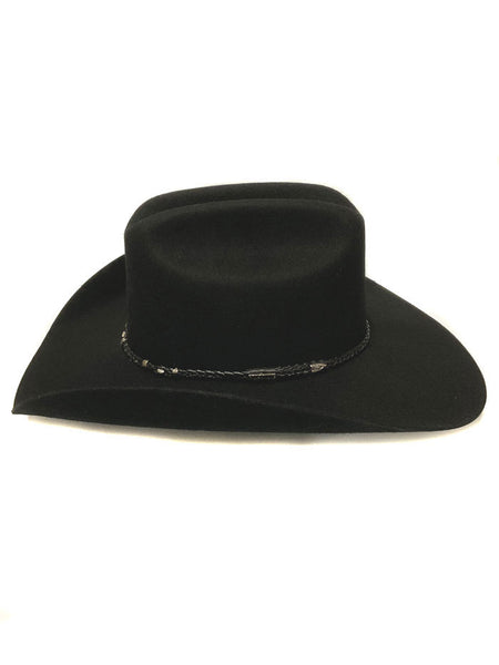 Bullhide GHOLSON 4X 0805BL Felt Western Hat Black side view. If you need any assistance with this item or the purchase of this item please call us at five six one seven four eight eight eight zero one Monday through Saturday 10:00a.m EST to 8:00 p.m EST