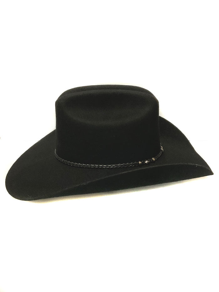 Bullhide GHOLSON 4X 0805BL Felt Western Hat Black side and front view. If you need any assistance with this item or the purchase of this item please call us at five six one seven four eight eight eight zero one Monday through Saturday 10:00a.m EST to 8:00 p.m EST