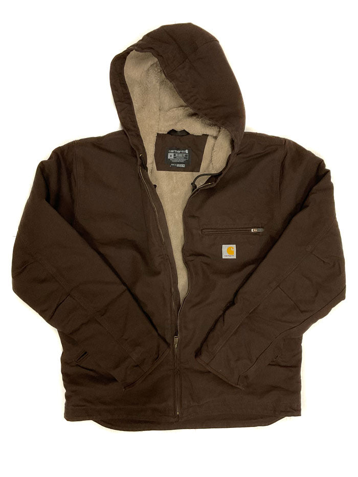 Carhartt 104392-DKB Mens Relaxed Fit Washed Duck Sherpa Lined