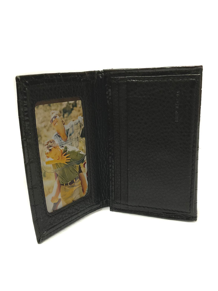 Brighton E70133 Rockefeller Card Case Dark Black outside view. If you need any assistance with this item or the purchase of this item please call us at five six one seven four eight eight eight zero one Monday through Saturday 10:00a.m EST to 8:00 p.m EST
