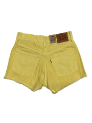 Levi's 563270328 Womens 501 Original Shorts Light Yellow back view. If you need any assistance with this item or the purchase of this item please call us at five six one seven four eight eight eight zero one Monday through Saturday 10:00a.m EST to 8:00 p.m EST