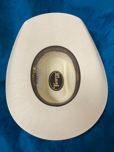 Twister T71562 Bangora Western Hat Natural inside view. If you need any assistance with this item or the purchase of this item please call us at five six one seven four eight eight eight zero one Monday through Saturday 10:00a.m EST to 8:00 p.m EST