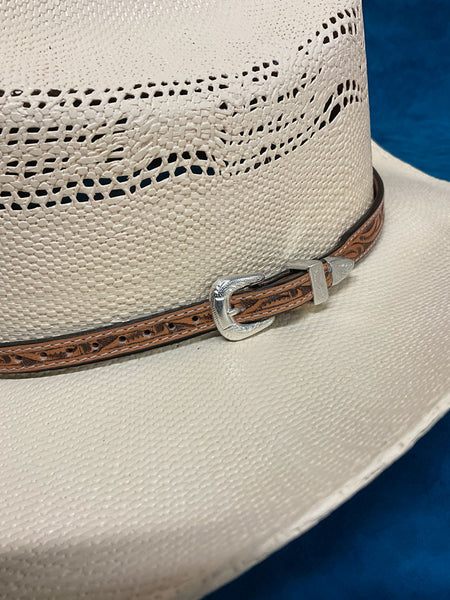 Fashionwest LC51-TN Leather Hatband Tan on hat. If you need any assistance with this item or the purchase of this item please call us at five six one seven four eight eight eight zero one Monday through Saturday 10:00a.m EST to 8:00 p.m EST