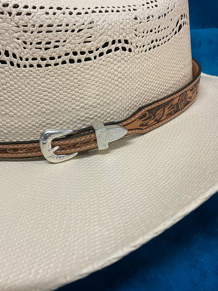 Fashionwest LC69-TN Leather Hatband Tan on hat