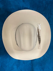 Justin JS6330WHSN4408 Straw Cowboy Hat White view from above