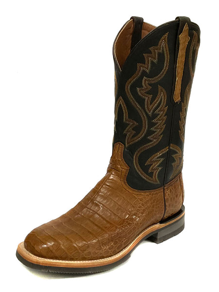 Lucchese M4554.WF Mens Rowdy Caiman Boots Brown side front view. If you need any assistance with this item or the purchase of this item please call us at five six one seven four eight eight eight zero one Monday through Saturday 10:00a.m EST to 8:00 p.m EST