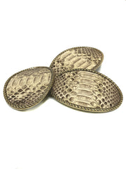 Skin Shop 121P Snake Skin Solid Brass Belt Buckle Natural front view. If you need any assistance with this item or the purchase of this item please call us at five six one seven four eight eight eight zero one Monday through Saturday 10:00a.m EST to 8:00 p.m EST