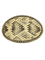 Skin Shop 121BW Snake Skin Solid Brass Belt Buckle Natural front view. If you need any assistance with this item or the purchase of this item please call us at five six one seven four eight eight eight zero one Monday through Saturday 10:00a.m EST to 8:00 p.m EST