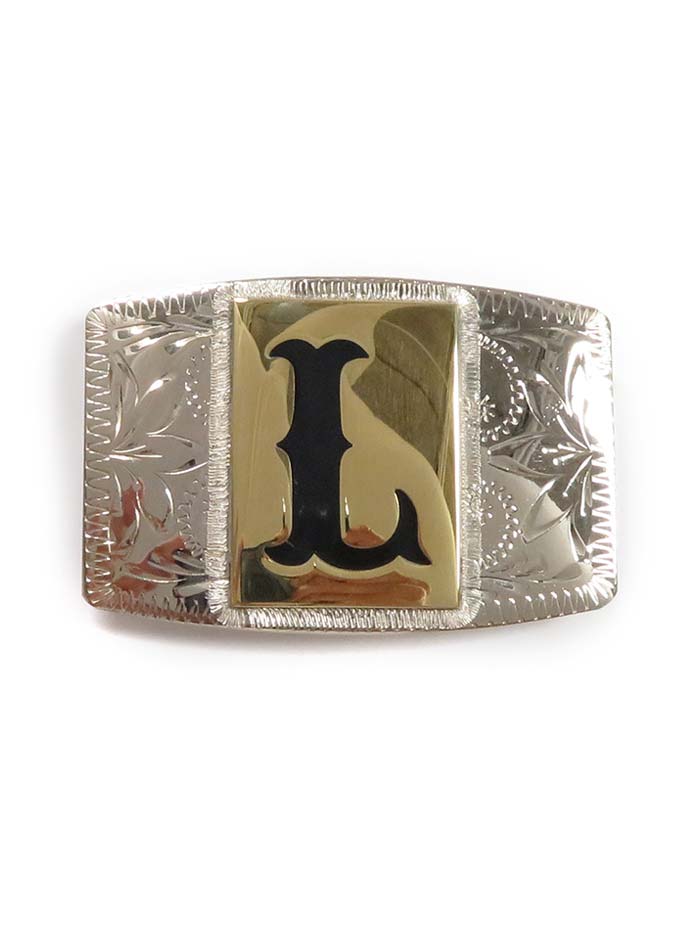 Colorado Silver Star 1700BC-L Rectangle L Initial Western Belt Buckle Silver front view. If you need any assistance with this item or the purchase of this item please call us at five six one seven four eight eight eight zero one Monday through Saturday 10:00a.m EST to 8:00 p.m EST