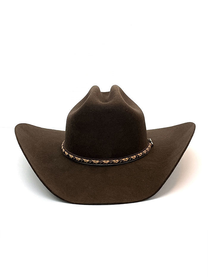Justin JF0242PLNS Mens 2X Plains Premium Felt Hat Brown Side view. If you need any assistance with this item or the purchase of this item please call us at five six one seven four eight eight eight zero one Monday through Saturday 10:00a.m EST to 8:00 p.m EST