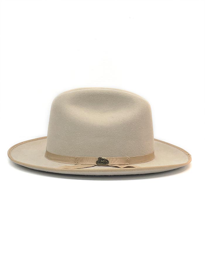 Justin JF0670STAT-2614 Mens Bent Rail 6X Statesman Felt Hat Buck side front view. If you need any assistance with this item or the purchase of this item please call us at five six one seven four eight eight eight zero one Monday through Saturday 10:00a.m EST to 8:00 p.m EST