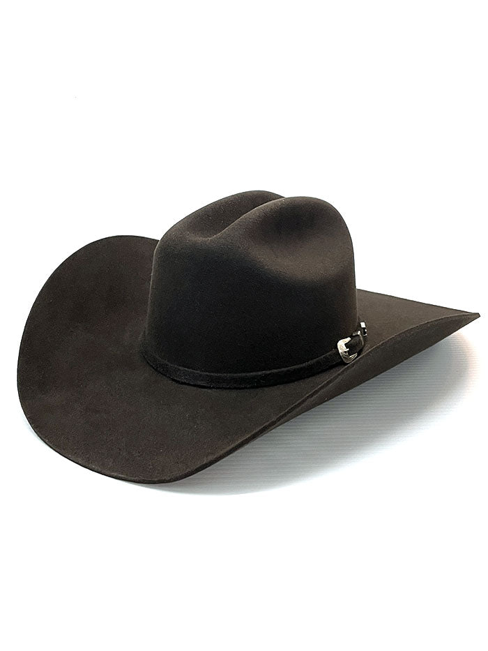 Justin JF0657DYLA Bent Rail Dylan 6X Fur Felt Cowboy Hat Chocolate front-side view