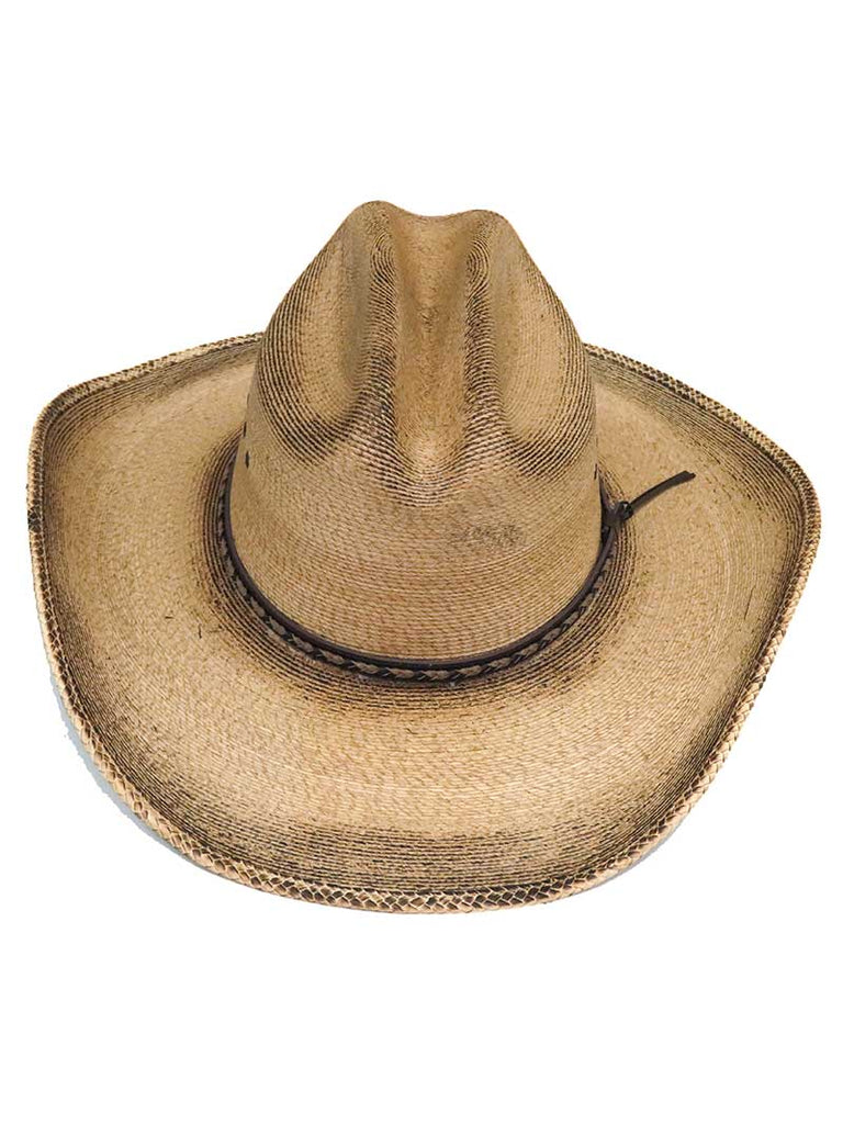Resistol RSGBOYBJA41 Jason Aldean Georgia Boy Straw Hat Flame Burned side view. If you need any assistance with this item or the purchase of this item please call us at five six one seven four eight eight eight zero one Monday through Saturday 10:00a.m EST to 8:00 p.m EST