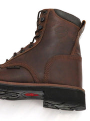 Justin WK682 SE682 Mens Stampede Steel Toe Laced Up Work Boots Rugged Tan heel view