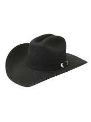 Justin JF0342RDEO4002 3X RODEO Wool Western Hat Black front and side view. If you need any assistance with this item or the purchase of this item please call us at five six one seven four eight eight eight zero one Monday through Saturday 10:00a.m EST to 8:00 p.m EST
