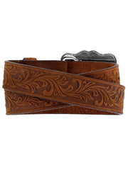 Justin C30219 Kids American Pride Leather Belt Brown back view. If you need any assistance with this item or the purchase of this item please call us at five six one seven four eight eight eight zero one Monday through Saturday 10:00a.m EST to 8:00 p.m EST