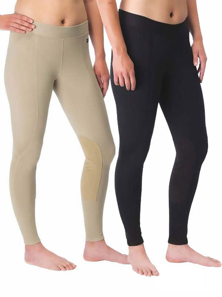 Kerrits 50200 Womens Flow Rise Knee Patch Performance Tight Black or Tan
