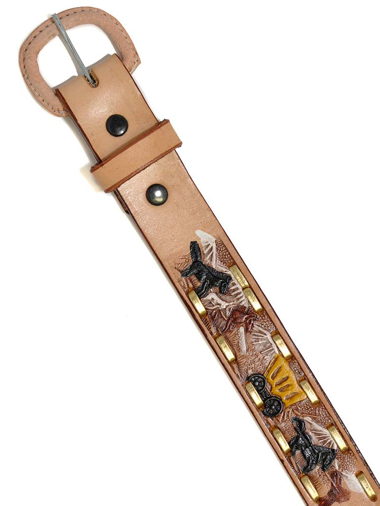 Western Express Kids Western Embossed Lacing Leather Belt XK105 front view