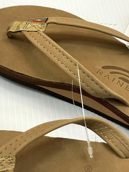 Rainbow 301ALTSN-SRBR Ladies Single Layer Narrow Strap Arch Support Sandal Sierra Brown close up. If you need any assistance with this item or the purchase of this item please call us at five six one seven four eight eight eight zero one Monday through Saturday 10:00a.m EST to 8:00 p.m EST