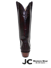 Lucchese L4664.54 Womens Classic  Hand Tooled Boots Black Cherry back view. If you need any assistance with this item or the purchase of this item please call us at five six one seven four eight eight eight zero one Monday through Saturday 10:00a.m EST to 8:00 p.m EST