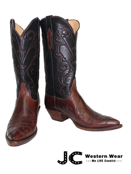 Lucchese L4712.44 Womens Classic Ranch Leather Boots Tan Burnished front and side view pair. If you need any assistance with this item or the purchase of this item please call us at five six one seven four eight eight eight zero one Monday through Saturday 10:00a.m EST to 8:00 p.m EST