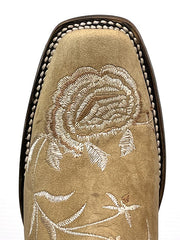 Circle G L5716 Womens Embroidery Square Toe Boots Sand toe view. If you need any assistance with this item or the purchase of this item please call us at five six one seven four eight eight eight zero one Monday through Saturday 10:00a.m EST to 8:00 p.m EST