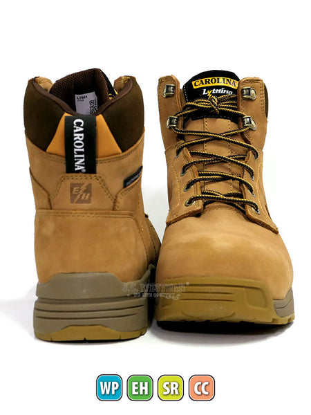 Carolina LT651 Mens Lytning Waterproof Carbon Composite Toe Work Boot Tan front and back view. If you need any assistance with this item or the purchase of this item please call us at five six one seven four eight eight eight zero one Monday through Saturday 10:00a.m EST to 8:00 p.m EST