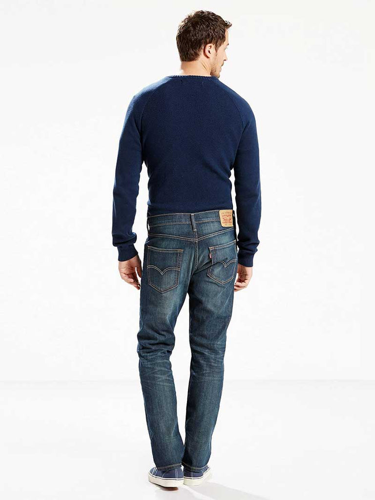 Levi's 295070004 Mens 502 Jeans Regular Taper Fit Stretch Denim front view. If you need any assistance with this item or the purchase of this item please call us at five six one seven four eight eight eight zero one Monday through Saturday 10:00a.m EST to 8:00 p.m EST