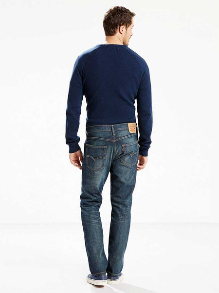 Levi's 295070004 Mens 502 Jeans Regular Taper Fit Stretch Denim back view. If you need any assistance with this item or the purchase of this item please call us at five six one seven four eight eight eight zero one Monday through Saturday 10:00a.m EST to 8:00 p.m EST
