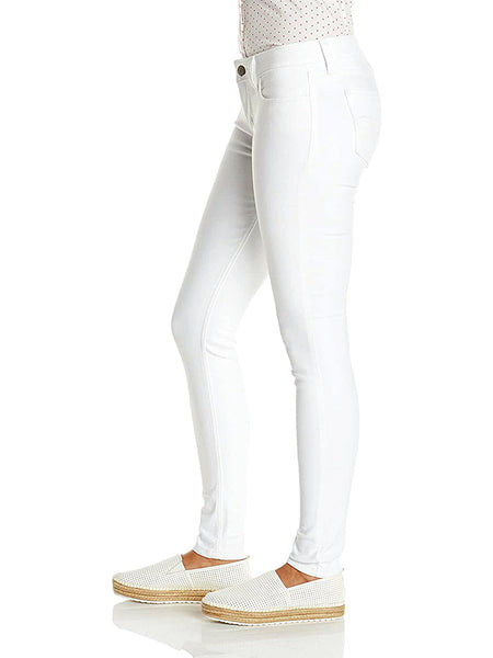 Levi's 119970252 Womens 535 Mid-Rise Super Skinny Jeans White Side View