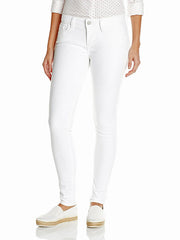 Front View Levi's 119970252 Womens 535 Mid-Rise Super Skinny Jeans White