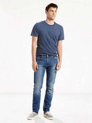 Levi's 045111163 Mens 511 Slim Fit Stretch Jeans Throttle Blue alternate front view. If you need any assistance with this item or the purchase of this item please call us at five six one seven four eight eight eight zero one Monday through Saturday 10:00a.m EST to 8:00 p.m EST